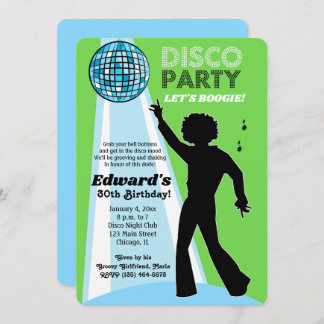Adult Birthday Disco Party Einladungen Lime Green