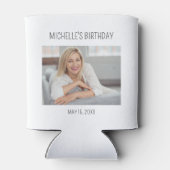Adult Birthday Name Foto Gastgeschenk Dosenkühler (Rückseite)