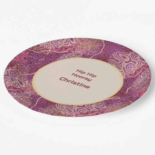 Adult Birthday Silhouette Stencil Art Pattern Pappteller (Schrägansicht)