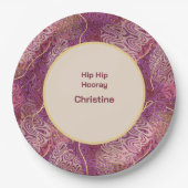 Adult Birthday Silhouette Stencil Art Pattern Pappteller (Vorderseite)