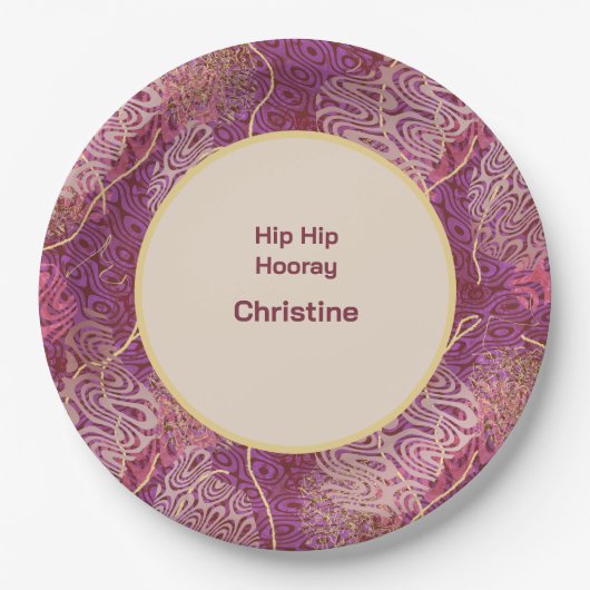 Adult Birthday Silhouette Stencil Art Pattern Pappteller (Vorderseite)