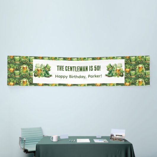 Adult Birthday St Patrick's Day Personalisiert Banner (Messeveranstaltung)