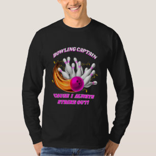 Adult Bowling Captain Rollin' Bowlers streiken T-Shirt