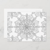 Adult Coloring Mandala Floral Muster Postkarte (Vorne/Hinten)
