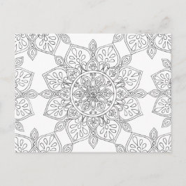 Adult Coloring Mandala Floral Muster Postkarte