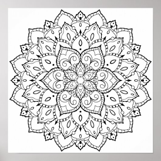 Adult Coloring Mandala Poster (Vorne)