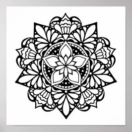 Adult Coloring Mandala Poster