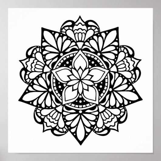 Adult Coloring Mandala Poster (Vorne)