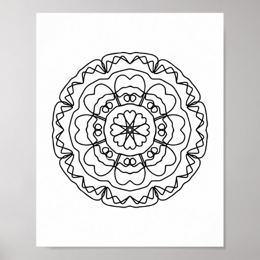 Adult Coloring Page Mandala Poster DIY Wand an Wan (Vorne)