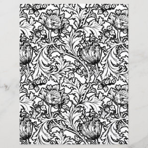 Adult Coloring Page, William Morris Anemone Floral