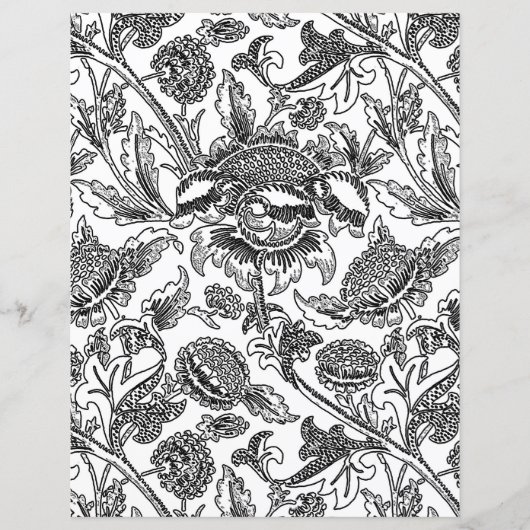 Adult Coloring Page, William Morris Sonnenblumen (Vorderseite)