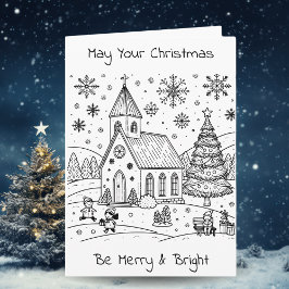 Adult Coloring Personalized Christmas Karte