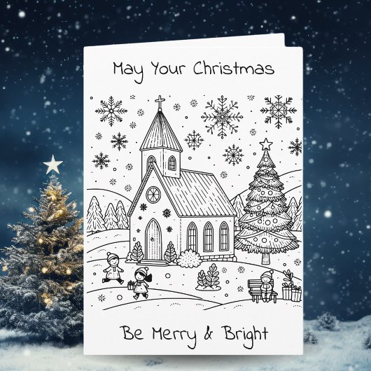 Adult Coloring Personalized Christmas Karte