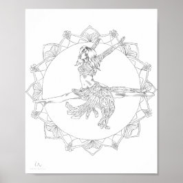 Adult Coloring Poster Mandala Jazz Dancer