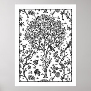 Adult Coloring Poster Wilhelm Morris Tree of Life