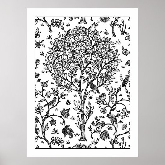 Adult Coloring Poster Wilhelm Morris Tree of Life (Vorne)