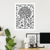 Adult Coloring Poster Wilhelm Morris Tree of Life (Heimbüro)
