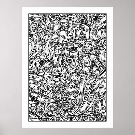 Adult Coloring Poster - William Morris Floral (Vorne)