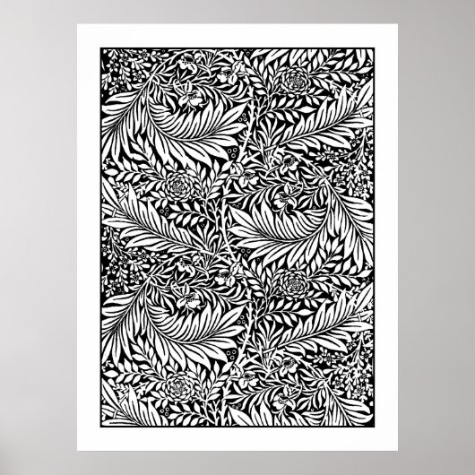 Adult Coloring Poster William Morris Larkspur (Vorne)