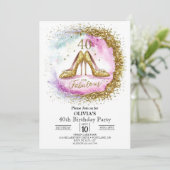 Adult Custom Digital Gold 40. Geburtstag Einladung (Stehend Vorderseite)