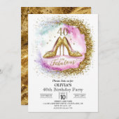 Adult Custom Digital Gold 40. Geburtstag Einladung (Vorne/Hinten)