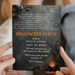 Adult Dark Gray Halloween Gedicht Einladung