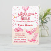 Adult Disco Cowgirl Bachelorette Weekend Einladung (Stehend Vorderseite)