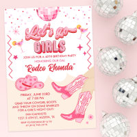 Adult Disco Cowgirl Geburtstagsparty Einladung