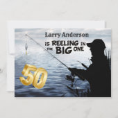 Adult Fisherman Milestone 50 Geburtstag der große Einladung (Vorderseite)