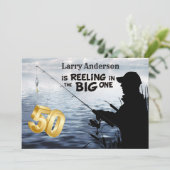 Adult Fisherman Milestone 50 Geburtstag der große Einladung (Stehend Vorderseite)