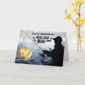 Adult Fisherman Milestone 60 Geburtstag der große Karte (Gelbe Blume)