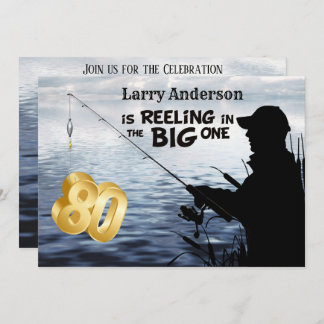 Adult Fisherman Milestone 80 Geburtstag der große Einladung