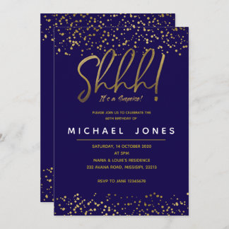 Adult Geburtstag Party Einladung Marine blau