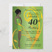 Adult Girl Birthday Party | DIY Age - Green Einladung (Vorderseite)