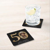 Adult Gold Glitzer 50. Geburtstag Foto Rechteckiger Pappuntersetzer (Vor Ort)