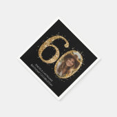 Adult Gold Glitzer 60. Geburtstag Foto Serviette (Ecke)