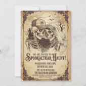 Adult Gothic Skeleton Couple Halloween-Party Einladung (Vorderseite)