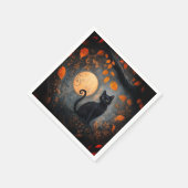Adult Halloween Black Cat Verziert Full Moon Party Serviette (Ecke)