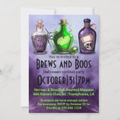 Adult Halloween Brews und Boos Cocktail Party Einladung (Vorderseite)