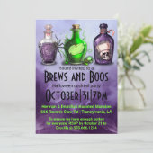 Adult Halloween Brews und Boos Cocktail Party Einladung (Stehend Vorderseite)