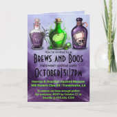 Adult Halloween Brews und Boos Cocktail Party Einladung (Vorderseite)