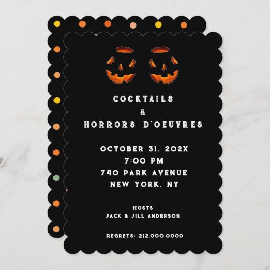 Adult Halloween Cocktail Party Einladung (Vorne/Hinten)