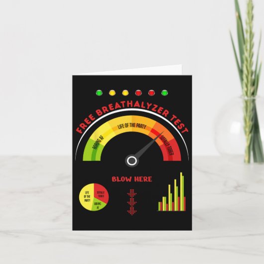 Adult Halloween Costume Breathalyzer Mens Hallowee Karte (Vorderseite)