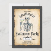 Adult Halloween Einladung, Skeleton Retro einladen Einladung (Vorderseite)