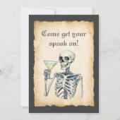 Adult Halloween Einladung, Skeleton Retro einladen Einladung (Rückseite)