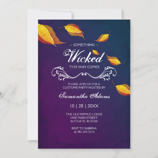 Adult Halloween Einladungen Kostüm Party Lila (Vorderseite)