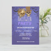 Adult Halloween Gothic Skull Party Einladung (Stehend Vorderseite)