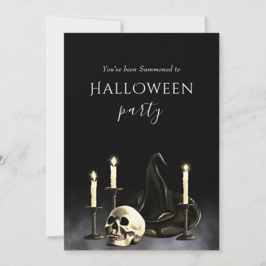 Adult Halloween Gothic Skull Party Invitation Einladung (Rückseite)