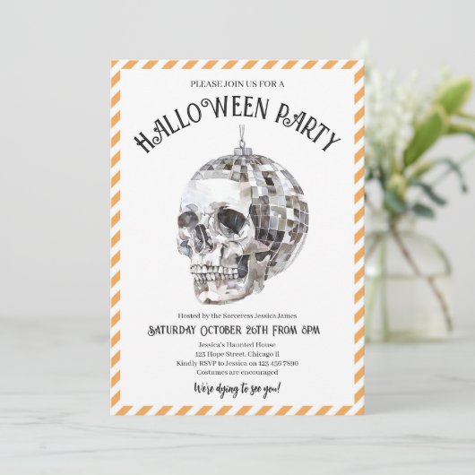 Adult Halloween Kostüm Party Gotische Diskothek Sk Einladung (Stehend Vorderseite)