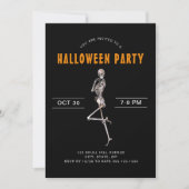 Adult Halloween Kostüm Party Skeleton Black Invit Einladung (Vorderseite)